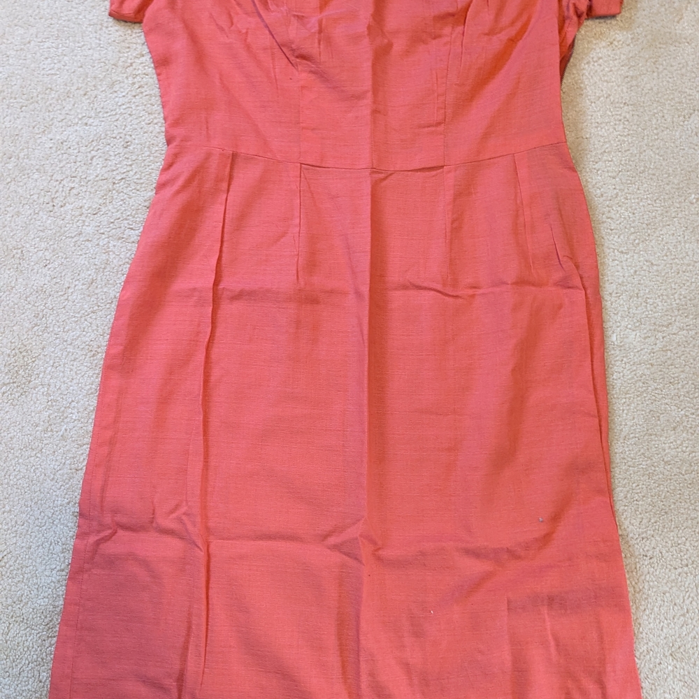Coral Cap Sleeve Dress